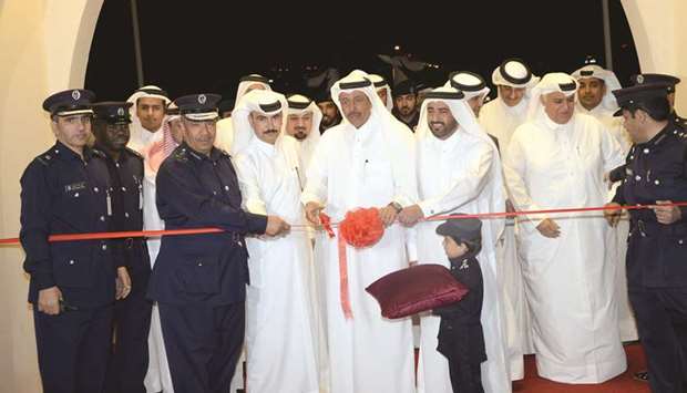 Officials and dignitaries at the opening of the Traffic Week at Darb Al Saai yesterday.