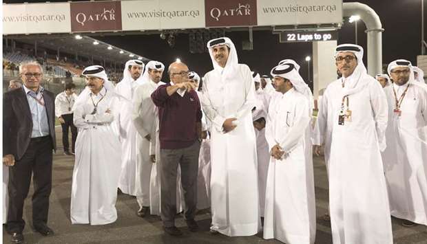 His Highness the Emir Sheikh Tamim bin Hamad al-Thani Attends Qatar GrandPrix