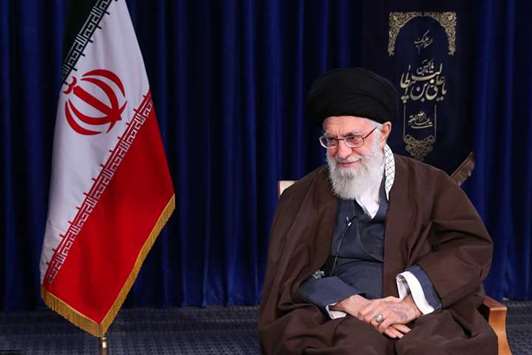 Iranian Supreme leader Ali Khamenei addresses the nation on the occasion of Nowruz, in Tehran.