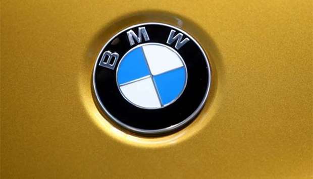 A logo of the German luxury carmaker BMW is seen in Munich.