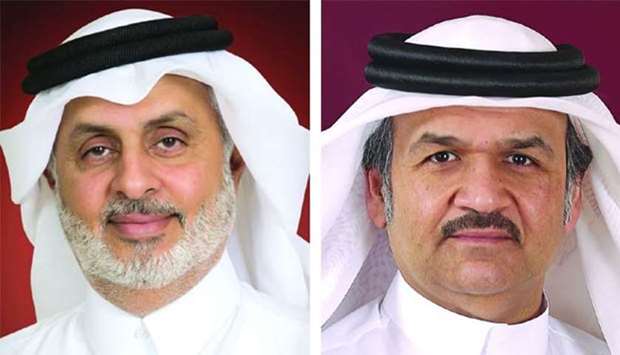 UDC chairman Turki bin Mohamed al-Khater (left) and president and CEO Ibrahim Jassim al-Othman.