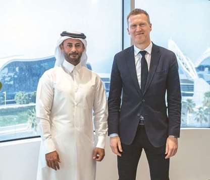 Mohamed Khalifa al-Suwaidi, Chief Executive Officer of AZF with James Worrall, CEO of Leaders.