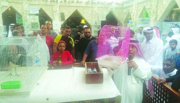 The weekly pet auction in progress at Souq Waqif on Friday. PICTURES: Ayman Adly.
