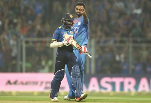 Unadkat gives a send-off to a batsman in this file picture.