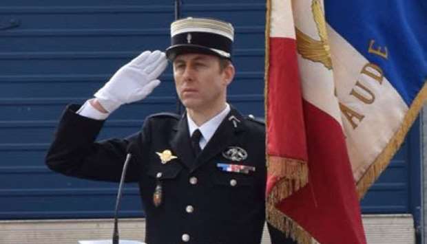 French Lieutenant Colonel Arnaud Beltrame who was killed after swapping himself for a hostage in a rampage and siege in the town of Trebes, southwestern France. AFP