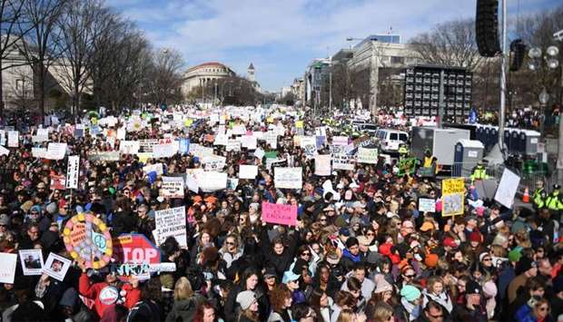Participants arrive for the March for Our Lives Rally in Washington