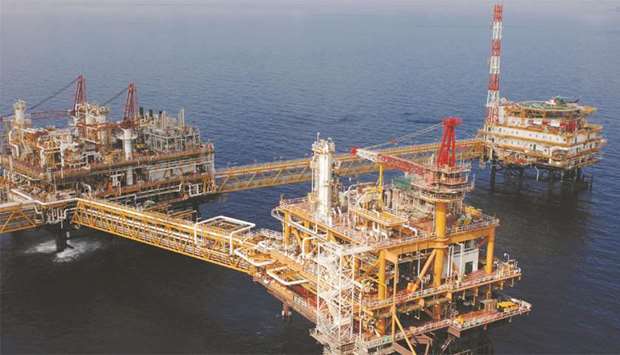 A view of the Qatargas offshore facilities at North Field (file picture). By the end of 2020, hydrocarbon production may start to increase through the Barzan Gas and North Fields expansion projects, if they become operational, says the Coface report