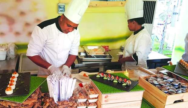 Chefs preparing some Japanese food at QIFF. PICTURE: Joey Aguilar