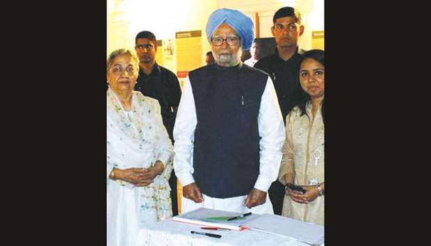 Former prime minister Dr Manmohan Singh and his wife visit the Partition Museum at Town Hall in Amritsar yesterday. The museum commemorates and documents the largest migration in history across borders in 1947. More than 14mn people migrated across the new borders of India and Pakistan in 1947 as they lost their loved ones and homes and were forced to rebuild their lives. They lived in camps and rudimentary shelters till they found alternative accommodation.