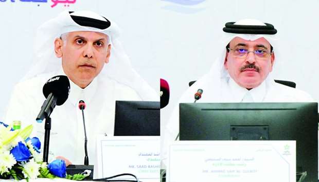 Woqod CEO Saad Rashid al-Muhannadi and Woqod chairman Ahmad Saif al-Sulaiti. PICTURE: Jayan Orma