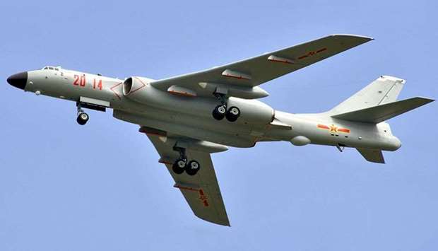 China sent an unspecified number of Xian H-6 bombers and other fighter, transport aircraft over the waterway on their way to the West Pacific Ocean, the Taiwan ministry said.