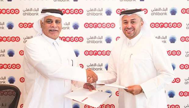 (From left) Yousuf Abdulla al-Kubaisi and Hassan al-Efrangi at the agreement signing yesterday.