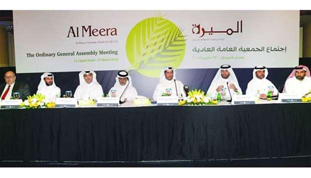 Al Meera board outline this year's expansion plans before shareholders in Doha on Tuesday.