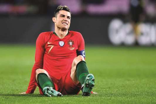 Portugalu2019s Cristiano Ronaldo during the friendly against the Netherlands. (AFP)