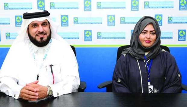 Dr Abdulmueen al-Qahtani and Dr Najat al-Sayed speak about oral health issues on Tuesday. PICTURE: Shaji Kayamkulam.