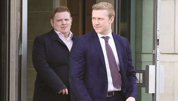 Irish rugby player Stuart Olding leaves court in Belfast yesterday as the jury deliberates on its verdict in the trial in which he is accused of raping a woman, a charge he denies. Ireland rugby players Paddy Jackson and Stuart Olding are accused of raping the same woman in the city in 2016. Both men deny the charges.