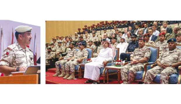 HE the Deputy Prime Minister and Minister of State for Defence Affairs Dr Khalid bin Mohamed al-Attiyah attending the opening session of fourth military collegesu2019 forum organised by Ahmed bin Mohamed Military College yesterday.