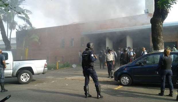 Blaze at the detention facility in Carabobo state