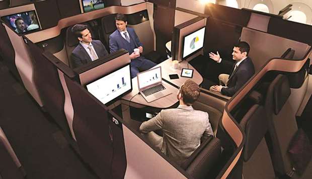 Qsuite by Qatar Airways.