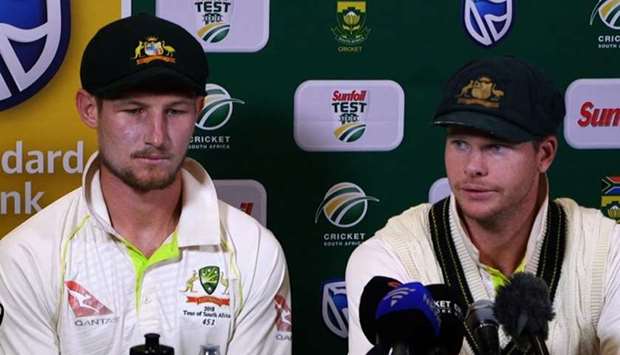 Steve Smith (right) and Cameron Bancroft admitted to ball-tampering against South Africa.