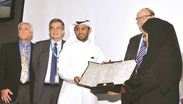 Mohdd Khalifa al-Suwaidi, director-general of Aspetar Hospital, receiving the award.xxx