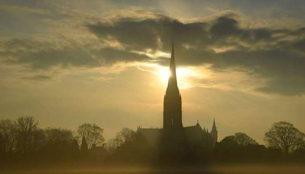 Salisbury Cathedral, in the centre of the city in which former Russian intelligence officer Sergei Skripal and a woman were found unconscious after they had been exposed to an unknown substance is seen at dawn in Salisbury