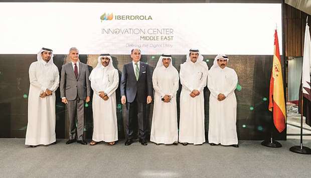 Officials and dignitaries at the opening of the Iberdrola Innovation Middle East centre at QSTP.
