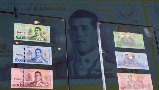 New baht banknotes featuring Thailands King Maha Vajiralongkorn