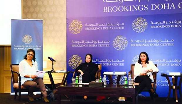 The event, hosted by the Brookings Doha Centre, discusses women's issues.