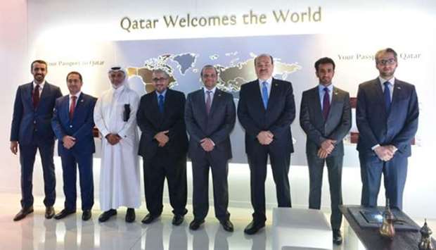 Qatar's delegation at the ITB Berlin's Qatar Pavilion.