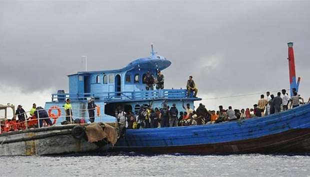A crowded boat with asylum seekers. File picture