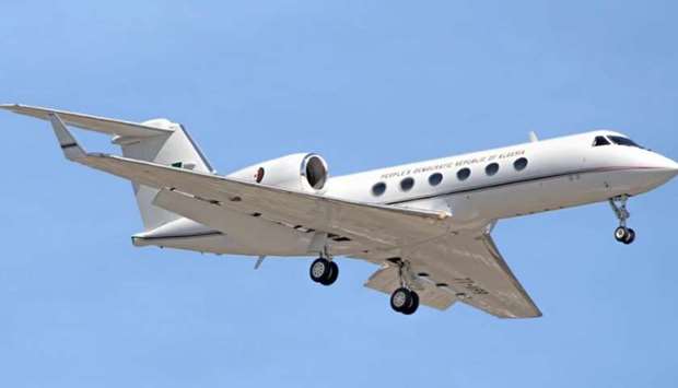 A Gulfstream 4SP aircraft operated by the  Algerian government