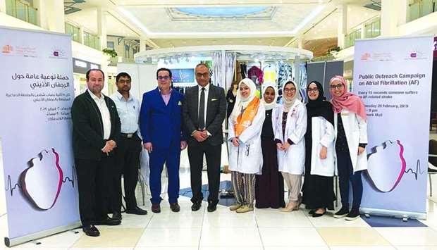 QU-CPH officials and students at the public awareness campaign on atrial fibrillation.rnrn