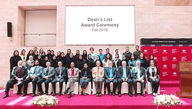 Carnegie Mellon University in Qatar's Dean's List awardees-seniors.