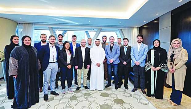 Hassan al-Thawadi with members of the Challenge 22 startups.