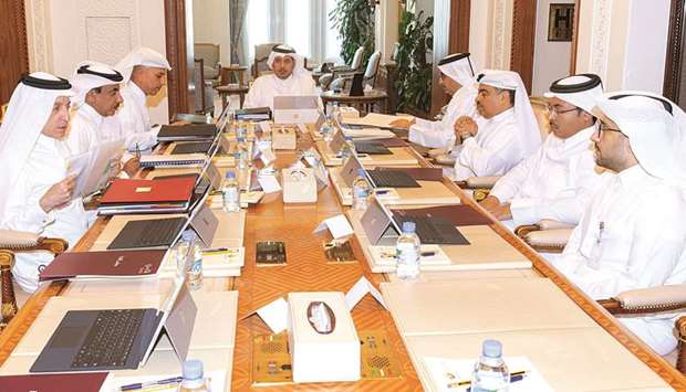 HE the Prime Minister and Minister of Interior Sheikh Abdullah bin Nasser bin Khalifa al-Thani chairing the first meeting of the Board of Directors of National Tourism Council for 2019 yesterday.