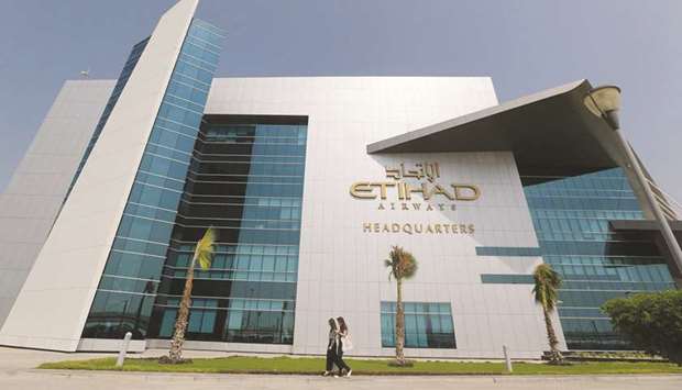 Etihad Airways headquarters in the Emirati capital, Abu Dhabi (file). Etihad has fallen far behind larger Gulf rival Emirates of Dubai after investments didnu2019t pay off in the likes of Air Berlin and Alitalia, both now insolvent.