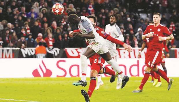 Liverpoolu2019s Sadio Mane scores their third goal against Bayern Munich on Wednesday.