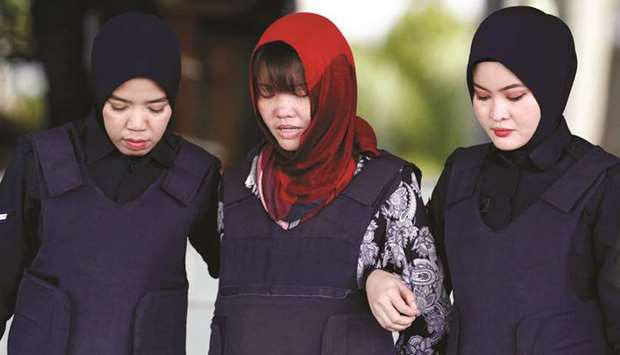 Vietnamese Doan Thi Huong, who was a suspect in the murder case of North Korean leaderu2019s half brother Kim Jong-nam, leaves the Shah Alam High Court yesterday on the outskirts of Kuala Lumpur, Malaysia.