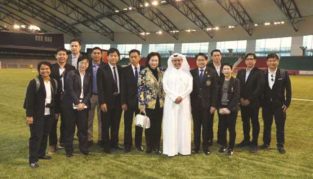 Aspire Academy Deputy Director General Ali Salem Afifa with the sports delegation from Thailand.