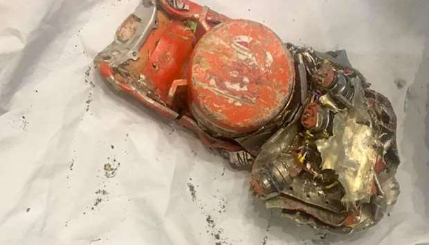 One of the two black box recorders of the Ethiopian Airlines 737 MAX which crashed minutes after taking off from Addis Ababa airport on March 10. AFP PHOTO / Office of Investigation and Analysis' (Bureau d'Enquete et d'Analyses - BEA)