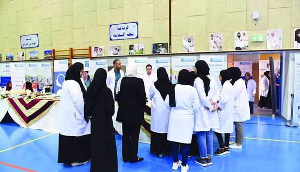 Exhibitors participate in the two-day event at Ruqaya Independent Preparatory School for Girls