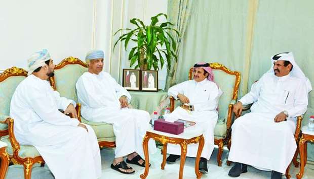 Sheikh Khalifa and al-Kuwari receiving al-Baloushi during a meeting held recently in Doha.