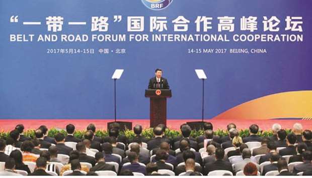FILE PHOTO: Chinese President Xi Jinping attends a news conference at the end of the Belt and Road Forum in Beijing, China May 15, 2017.