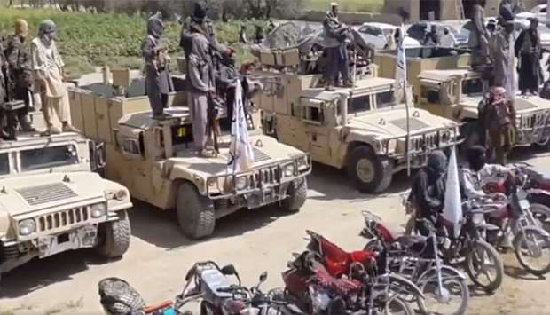 Taliban fighters in northern Afghanistan. Image grab from a video posted on Twitter