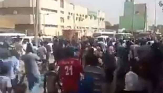 Protesters in the capital Khartoum on Sunday