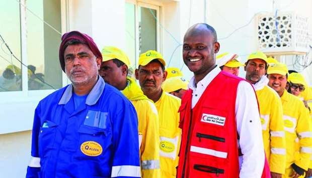 Winterisation kits were distributed at a mass housing complex for Al Wakrah Municipality workers, among other places.