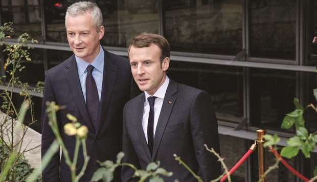 Emmanuel Macron, Franceu2019s President (right) and Bruno Le Maire, Finance Minister