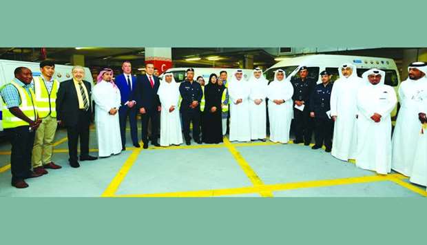 HE the Minister of Public Health Dr Hanan Mohamed al-Kuwari with other officials at the event.