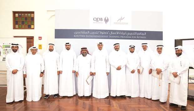Senior officials from QDB and other dignitaries at the Retirees Entrepreneurship Programme, u2018Khutwau2019.